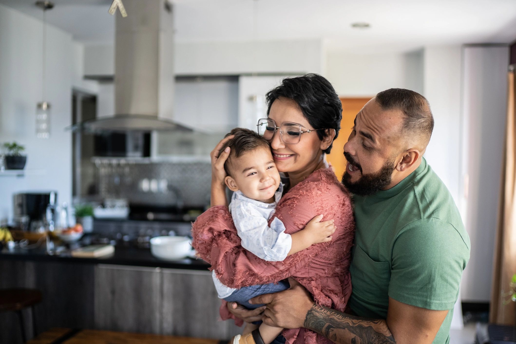 Family spending time together at home
